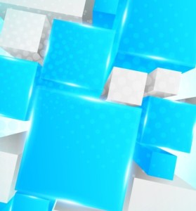 Abstract Background with Blue and White Blocks