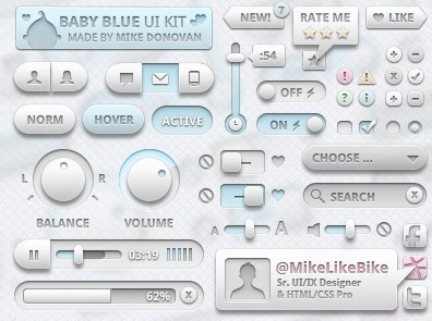 Baby Blue UI Kit PSD