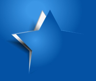 Blue Paper-Like Vector Star