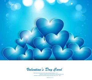 Blue Valentine's Day Heart Card