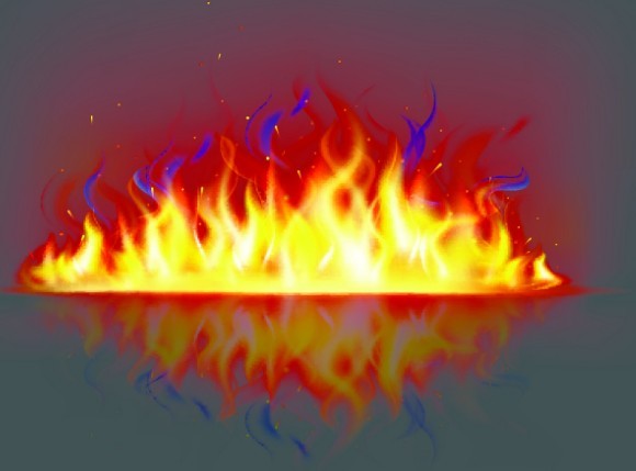 Burning Fire Wall Vector