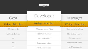 Clean Pricing Table PSD