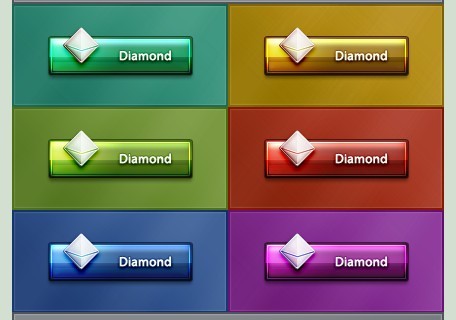 Color Diamond Web Buttons PSD