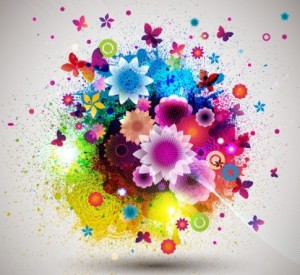 Colorful Floral Grunge Vector