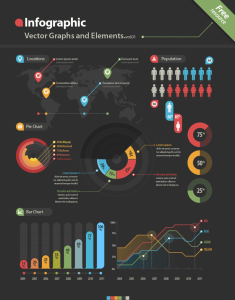 Dark Infographic Vector Elements