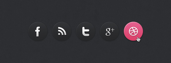 Dark Social Media Circle Icons (PSD)