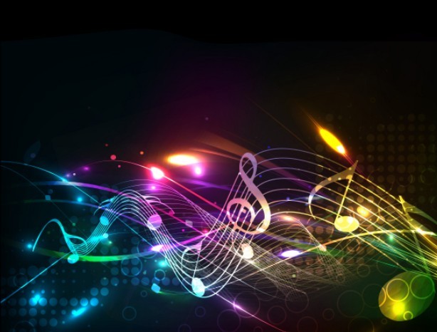 Dark Vector Background with Creative Musical Scores