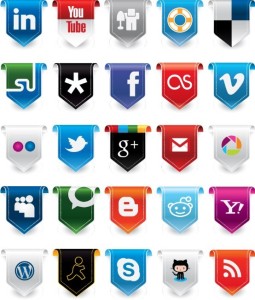 Elegant Social Media Icon Badges Vector