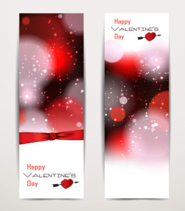 Exquisite Vertical Valentine's Day Banner Vector 01