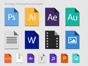 File Types Icons (ICO, PNG, PSD and AI)