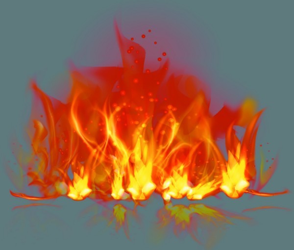 Flame Burning Vector