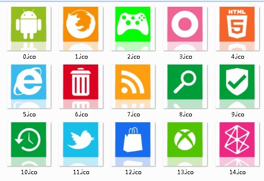 Fresh Web Application Icons with Reflection