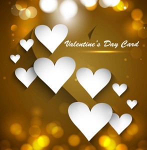 Golden Valentine's Day Heart Card