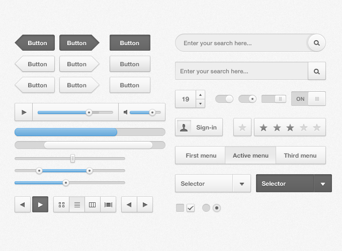 Grey Cloudy UI Kit