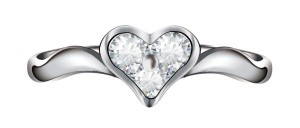 Heart-Shaped Diamond Ring Vector