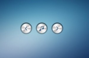 Metallic Music Player Control Buttons