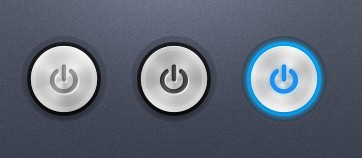 Metallic Power ON OFF Button PSD