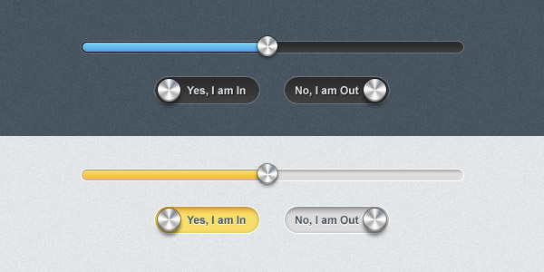 Metallic Progress Bars and Toggle Buttons