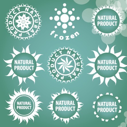 Natural Product Badges Vector