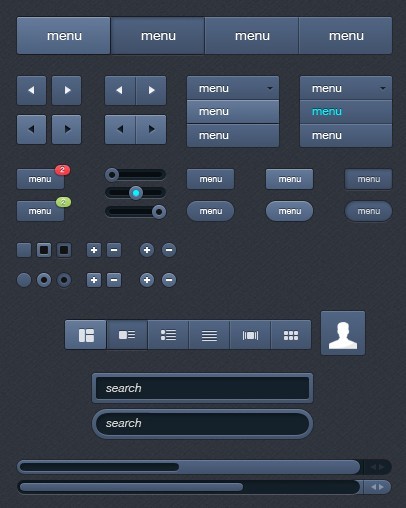 Navy Blue Web UI Kit