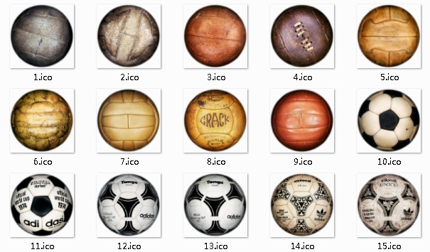 Past World Cup Soccer Ball Icons