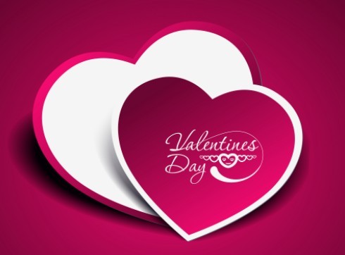 Pink Valentine's Day Heart Shaped Sticker