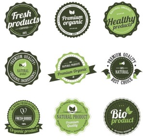 Premium Organic Product Badges Vector