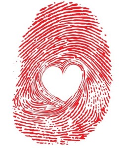 Red Fingerprint With Heart Inside