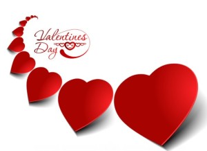 Red Heart-Shaped Labels Vector