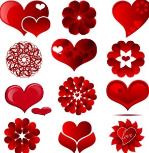 Red Heart-shaped Vector Material 01