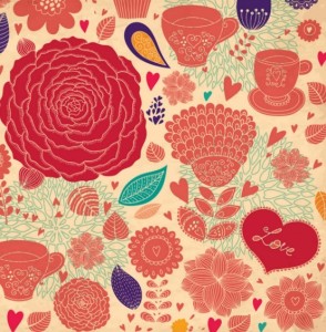 Retro Valentine's Day Florals Vector