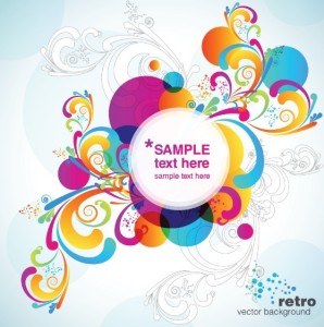 Retro Vector Color Swirls 01