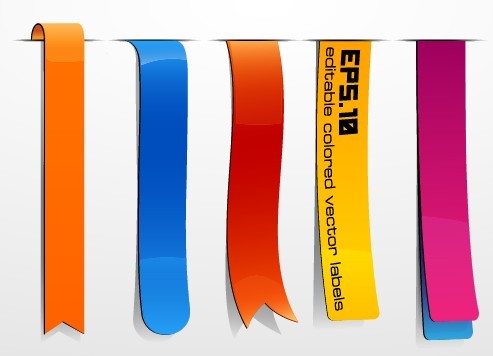 Set of Colored Vector Ribbons