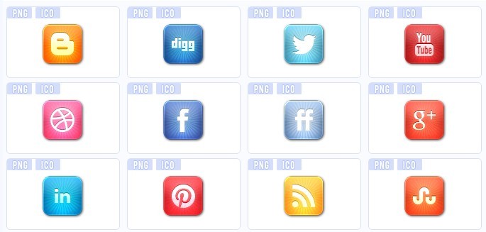 Shimmering Social Media Icons