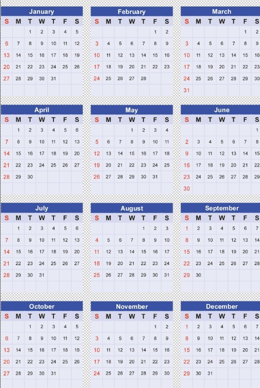 Simple Vector Calendar 2013