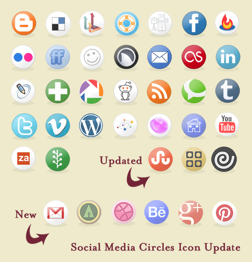 Social Media Circles Icon Set