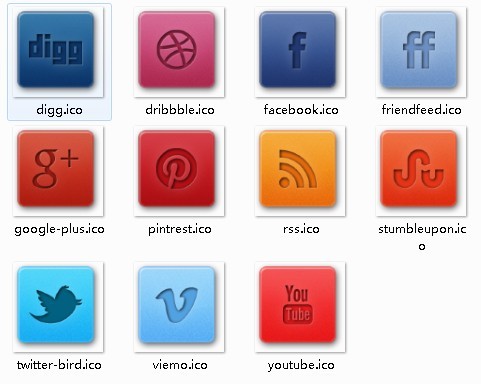 Social Media Icons with Gradient Color Background