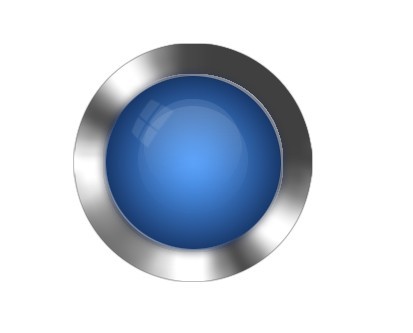 Three-dimensional Blue Crystal Button PSD