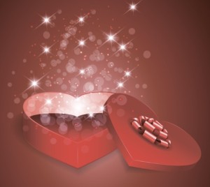 Valentine's Day Heart Shaped Gift Box Vector