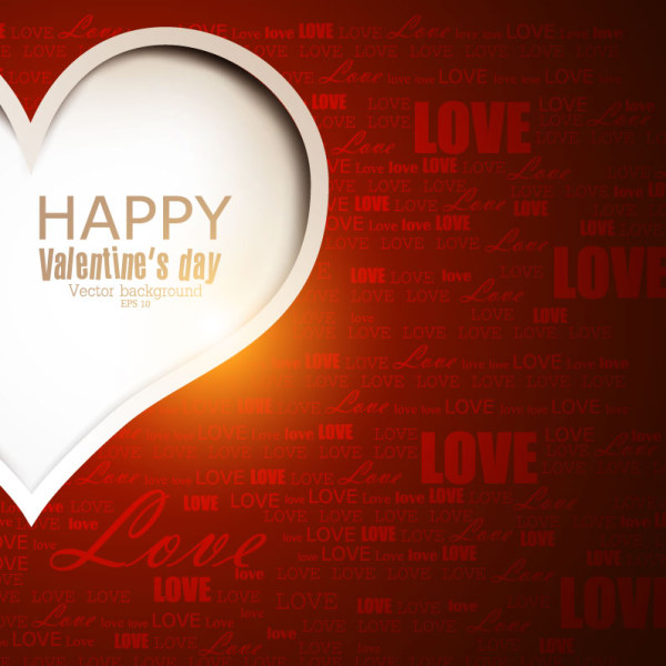 Valentine's Day Vector Background with Love and Heart