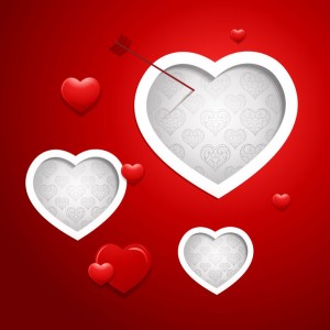 Vector Valentine's Day Background with Hearts and Arrows