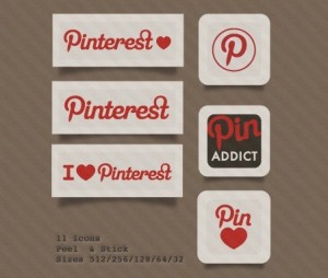 Vintage Pinterest Social Sticker Icons