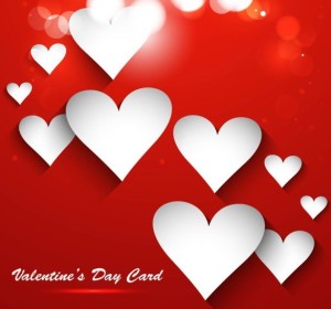 White Valentine's Day Heart Card