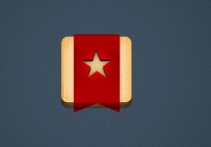 Wooden APP Icons with Red Ribbon