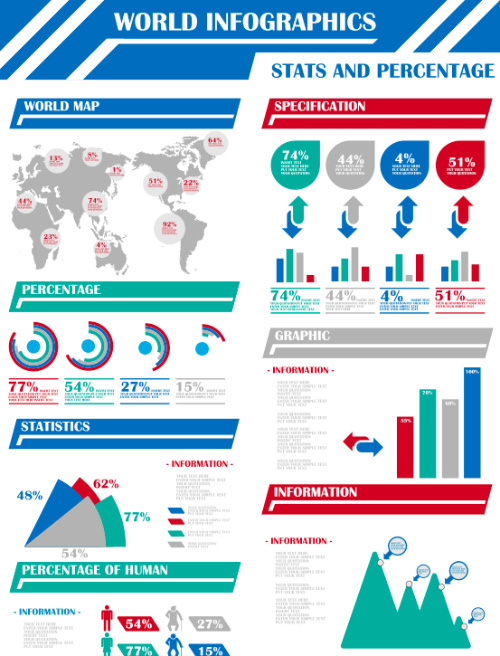 World Map Vector Infographic