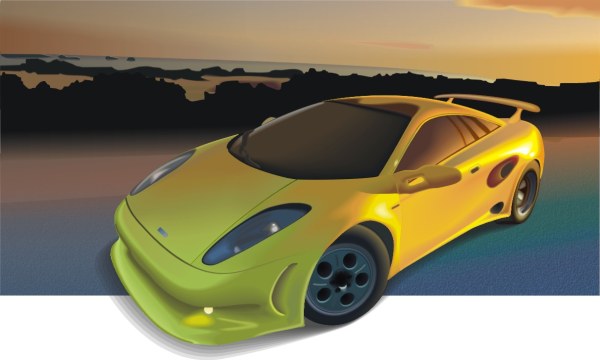 Yellow Racing Car Vector