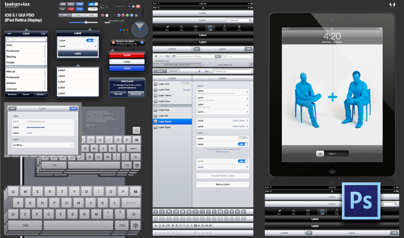 iPad GUI PSD (Retina Display)