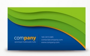 Creative Vector Business Cards with Wave Background