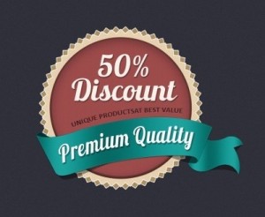 Discount Badge with Premium Quality Ribbon PSD