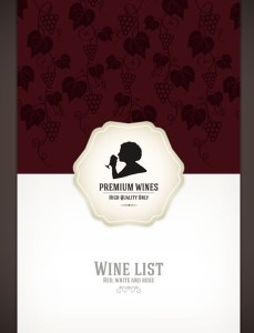 Premium Wines List Cover Vector